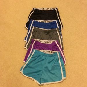 Justice girls running shorts lot size 8